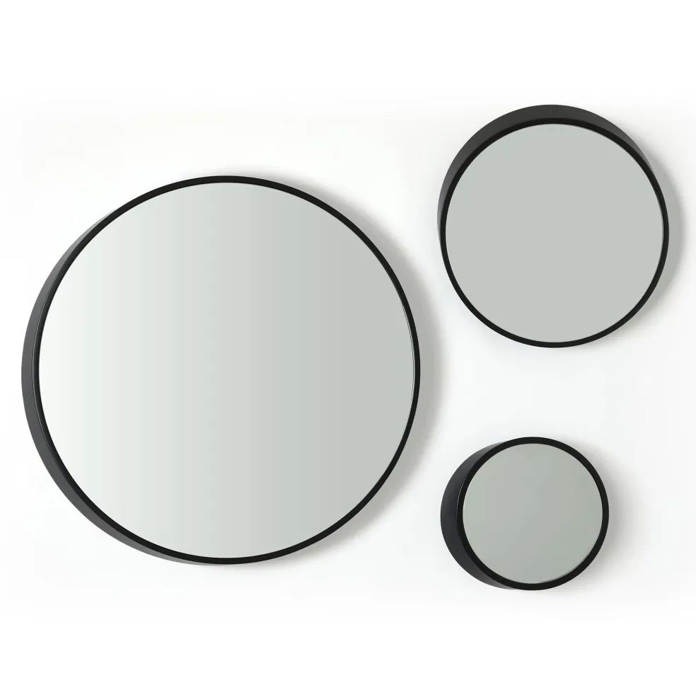 Best Biseau Wall Mirror 30cm Black In Stock | Bedroom Furniture