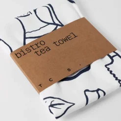 New Bistro Ingredients Tea Towel Navy Tea Towels