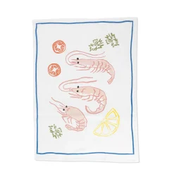 Discount Bistro Mackerel & Prawn Illustration Tea Towels (Set of 2) Tea Towels