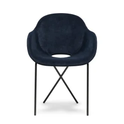 Flash Sale Cross Leg Armchair Alpaca Velvet Ink In Stock | Chairs, Stools & Benches