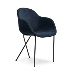 Flash Sale Cross Leg Armchair Alpaca Velvet Ink In Stock | Chairs, Stools & Benches