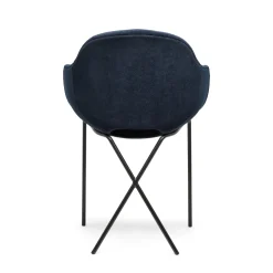 Flash Sale Cross Leg Armchair Alpaca Velvet Ink In Stock | Chairs, Stools & Benches