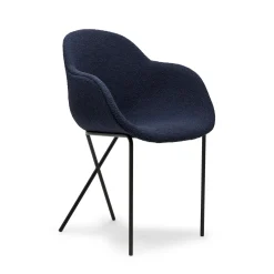Outlet Cross Leg Armchair Riso Boucle Midnight In Stock | Chairs, Stools & Benches