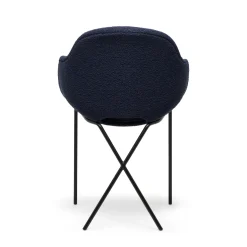 Outlet Cross Leg Armchair Riso Boucle Midnight In Stock | Chairs, Stools & Benches