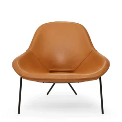 Clearance Cross Leg Lounge Chair Tosca Leather Cognac Chairs, Stools & Benches