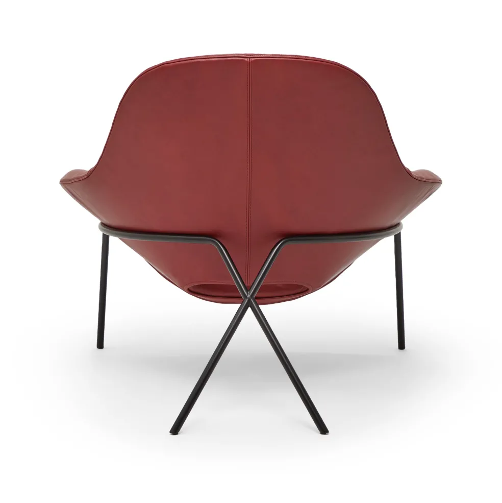Best Cross Leg Lounge Chair Tosca Leather Oxblood Chairs, Stools & Benches