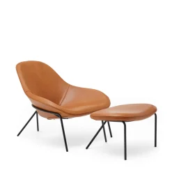 Clearance Cross Leg Lounge Chair Tosca Leather Cognac Chairs, Stools & Benches