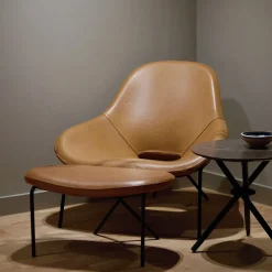 Clearance Cross Leg Lounge Chair Tosca Leather Cognac Chairs, Stools & Benches