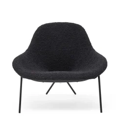 Hot Cross Leg Lounge Chair Wilbur Alpaca Blend Ink Chairs, Stools & Benches
