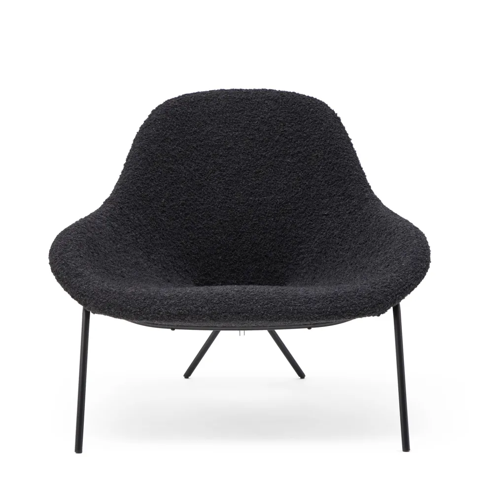 Hot Cross Leg Lounge Chair Wilbur Alpaca Blend Ink Chairs, Stools & Benches