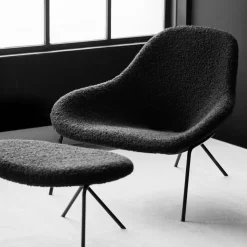 Hot Cross Leg Lounge Chair Wilbur Alpaca Blend Ink Chairs, Stools & Benches