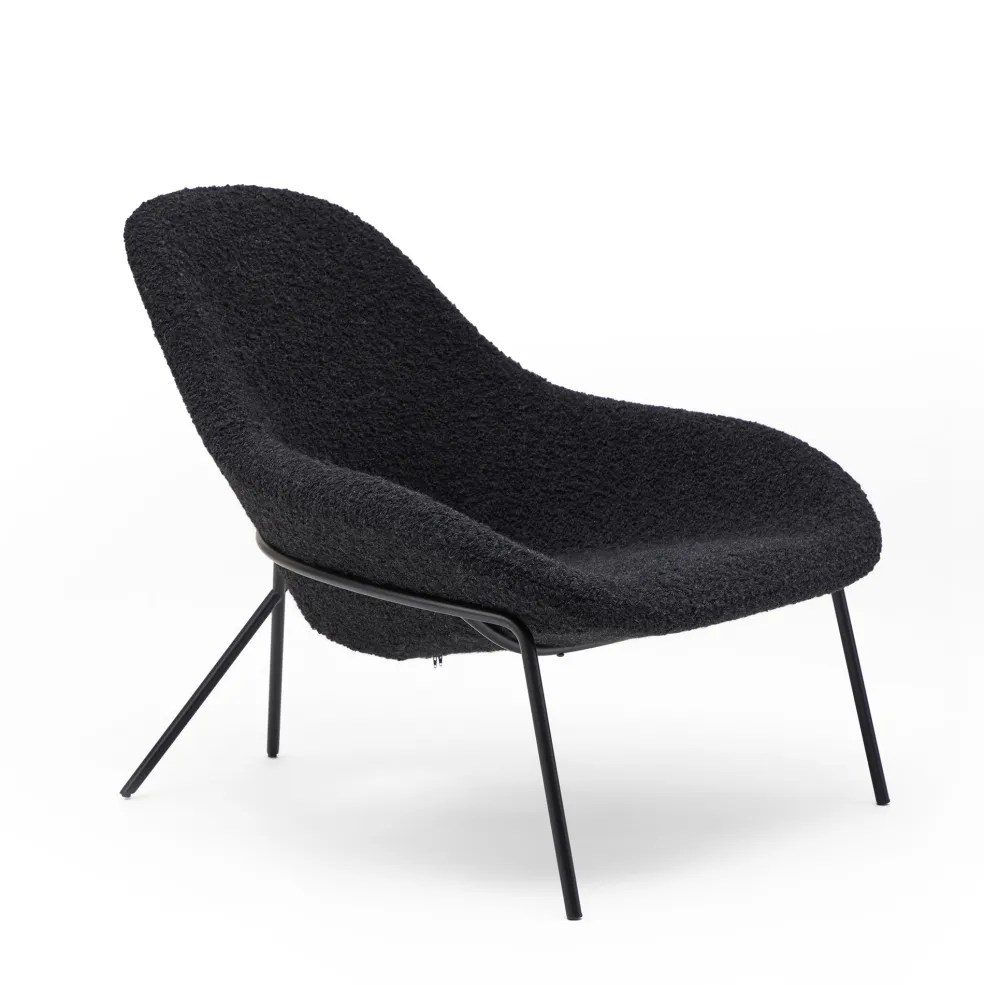 Hot Cross Leg Lounge Chair Wilbur Alpaca Blend Ink Chairs, Stools & Benches