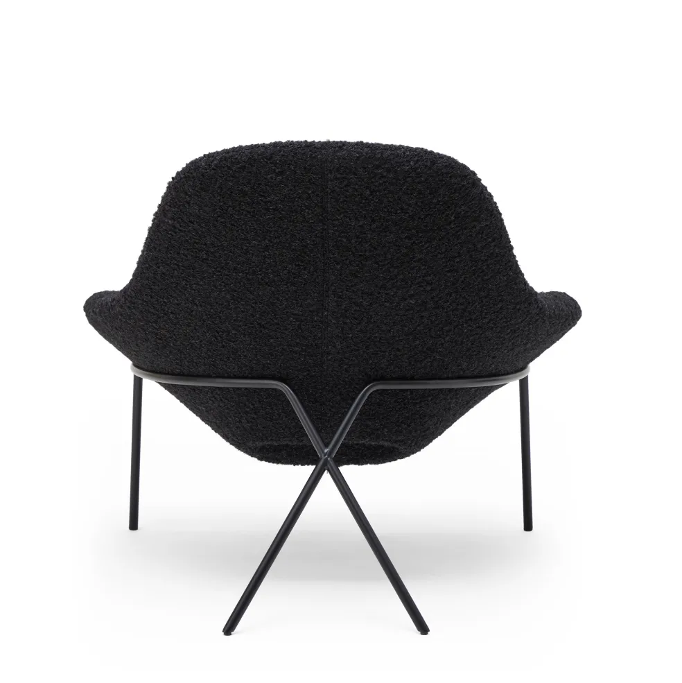 Hot Cross Leg Lounge Chair Wilbur Alpaca Blend Ink Chairs, Stools & Benches