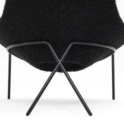 Hot Cross Leg Lounge Chair Wilbur Alpaca Blend Ink Chairs, Stools & Benches