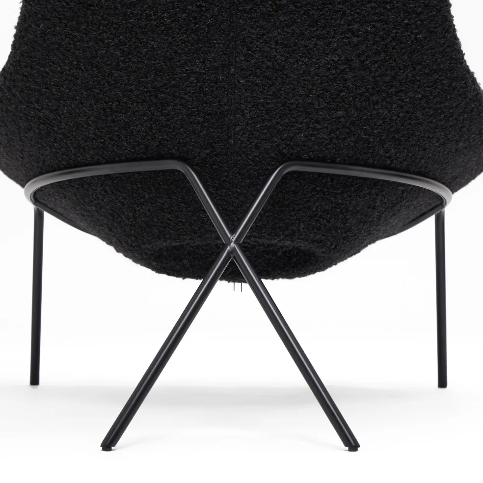 Hot Cross Leg Lounge Chair Wilbur Alpaca Blend Ink Chairs, Stools & Benches