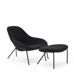 Hot Cross Leg Lounge Chair Wilbur Alpaca Blend Ink Chairs, Stools & Benches