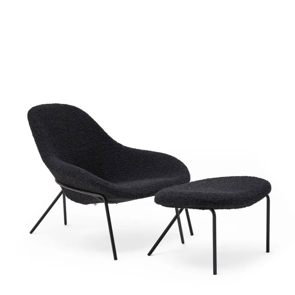 Hot Cross Leg Lounge Chair Wilbur Alpaca Blend Ink Chairs, Stools & Benches