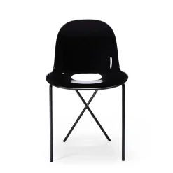 Sale Cross Leg Side Chair - Gloss - Black Chairs, Stools & Benches