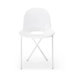 New Cross Leg Side Chair - Gloss - White Chairs, Stools & Benches