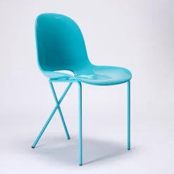Discount Cross Leg Side Chair - Gloss - Aqua Chairs, Stools & Benches
