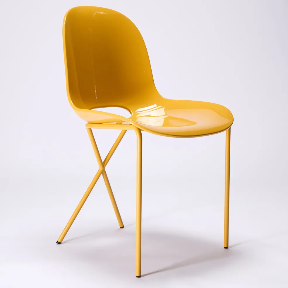 Clearance Cross Leg Side Chair - Gloss - Saffron Chairs, Stools & Benches