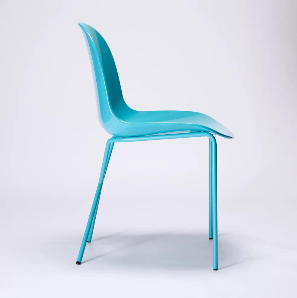 Discount Cross Leg Side Chair - Gloss - Aqua Chairs, Stools & Benches