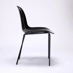 Sale Cross Leg Side Chair - Gloss - Black Chairs, Stools & Benches