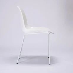 New Cross Leg Side Chair - Gloss - White Chairs, Stools & Benches