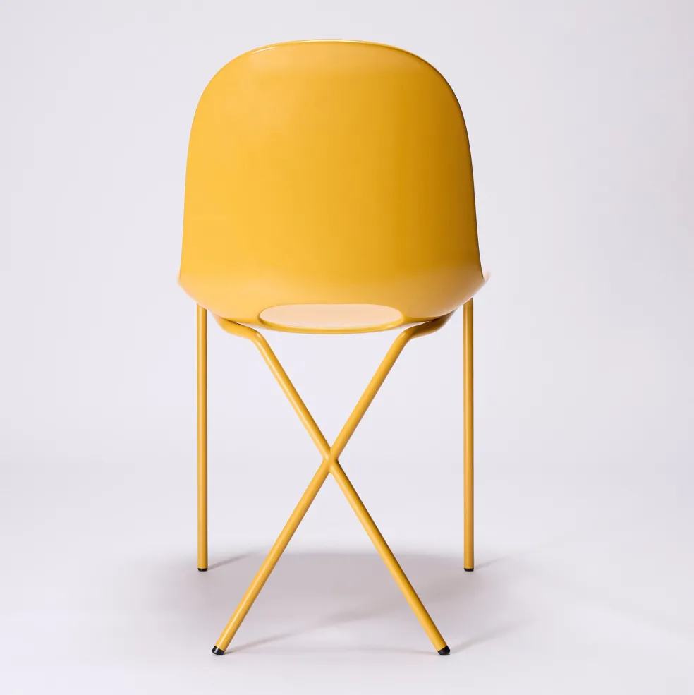 Clearance Cross Leg Side Chair - Gloss - Saffron Chairs, Stools & Benches