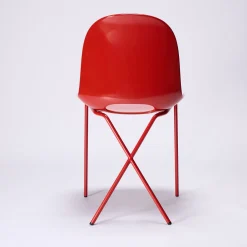 New Cross Leg Side Chair - Gloss - Rosso Chairs, Stools & Benches