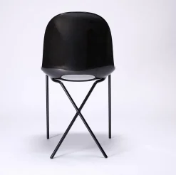 Sale Cross Leg Side Chair - Gloss - Black Chairs, Stools & Benches