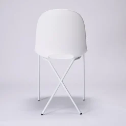 New Cross Leg Side Chair - Gloss - White Chairs, Stools & Benches