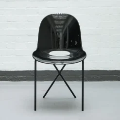 Sale Cross Leg Side Chair - Gloss - Black Chairs, Stools & Benches