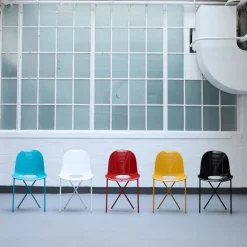 New Cross Leg Side Chair - Gloss - White Chairs, Stools & Benches