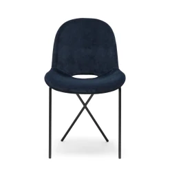 Flash Sale Cross Leg Side Chair Alpaca Velvet Ink In Stock | Chairs, Stools & Benches