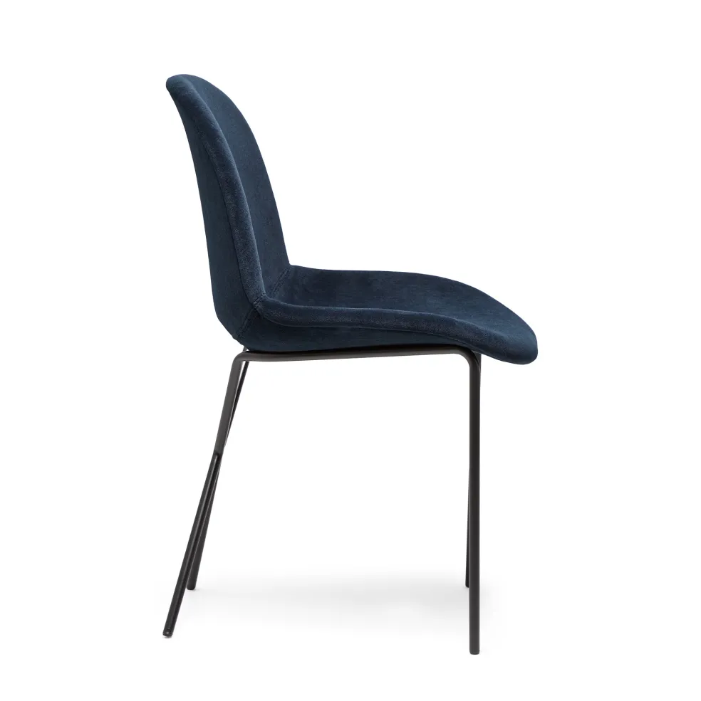 Flash Sale Cross Leg Side Chair Alpaca Velvet Ink In Stock | Chairs, Stools & Benches