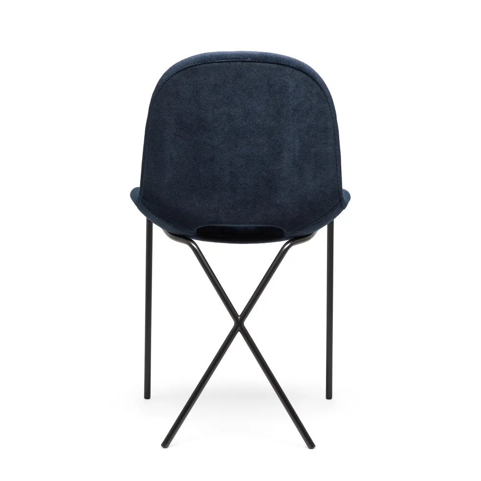 Flash Sale Cross Leg Side Chair Alpaca Velvet Ink In Stock | Chairs, Stools & Benches