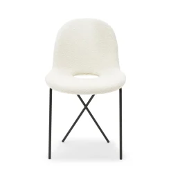 Clearance Cross Leg Side Chair Riso Boucle Snow In Stock | Chairs, Stools & Benches