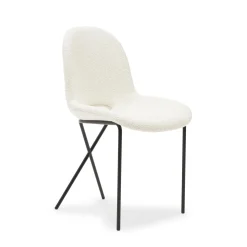Clearance Cross Leg Side Chair Riso Boucle Snow In Stock | Chairs, Stools & Benches