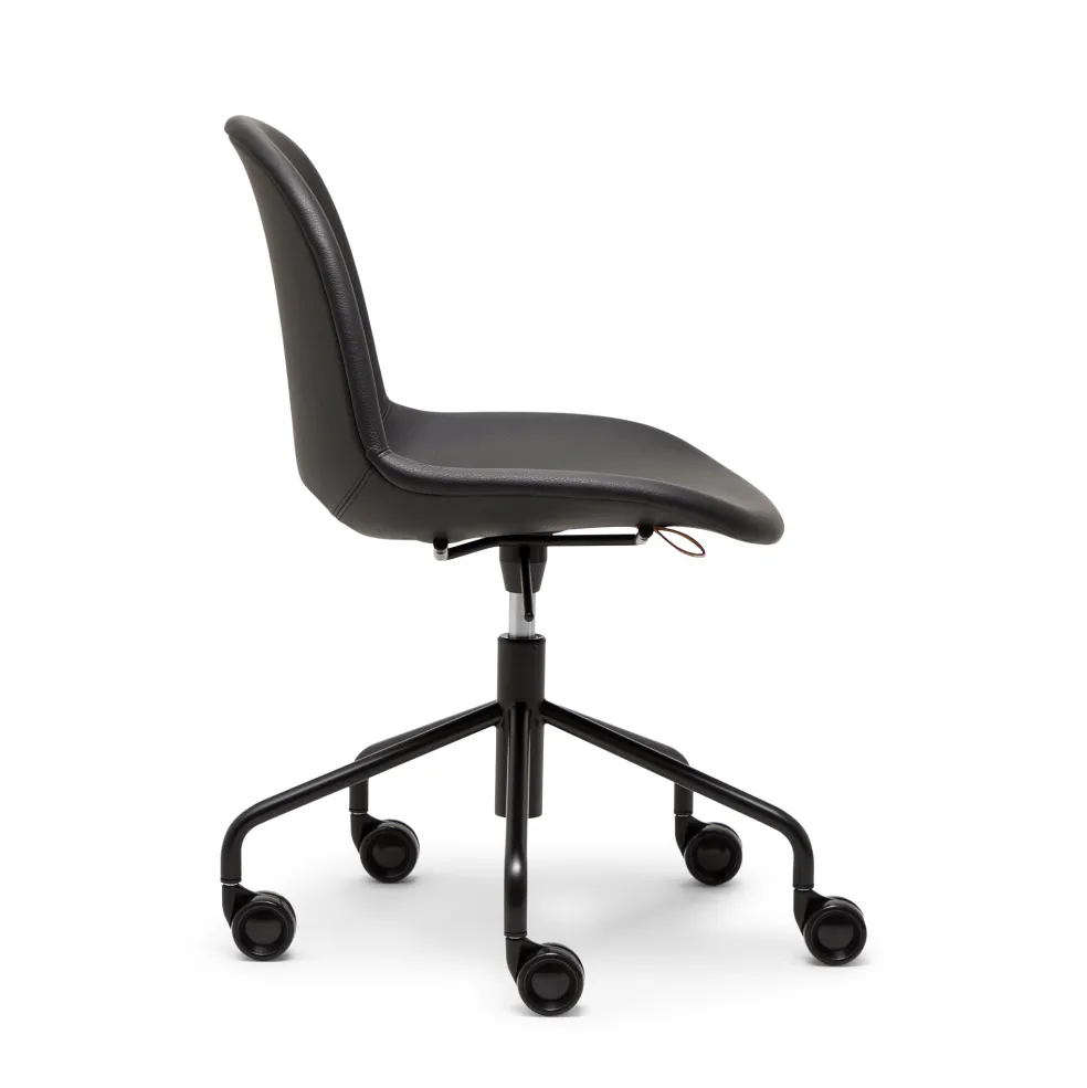 New Cross Leg Task Chair Prescott Leather Ink Chairs, Stools & Benches