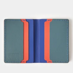Outlet Cuero Double Card Holder Blue, Red & Petrol Gifts Under £50