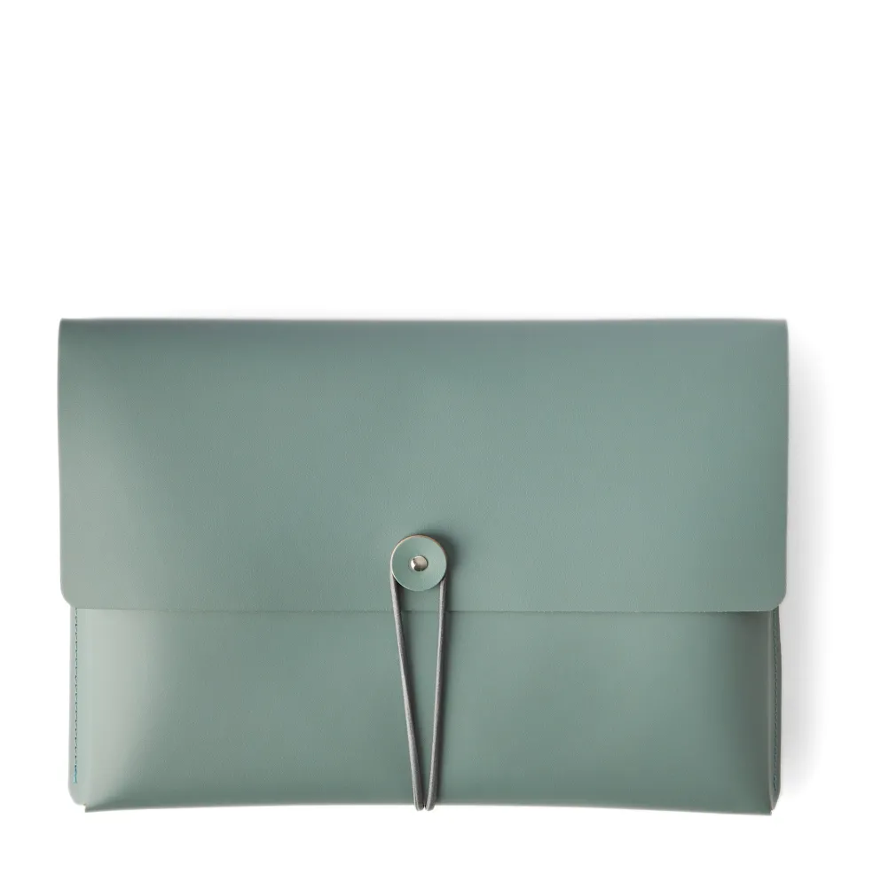 Best Cuero Two Tone A4 Paper Case Eucalyptus & Mustard Desk Accessories | Luxury Gifts