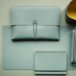 Best Cuero Two Tone A4 Paper Case Eucalyptus & Mustard Desk Accessories | Luxury Gifts