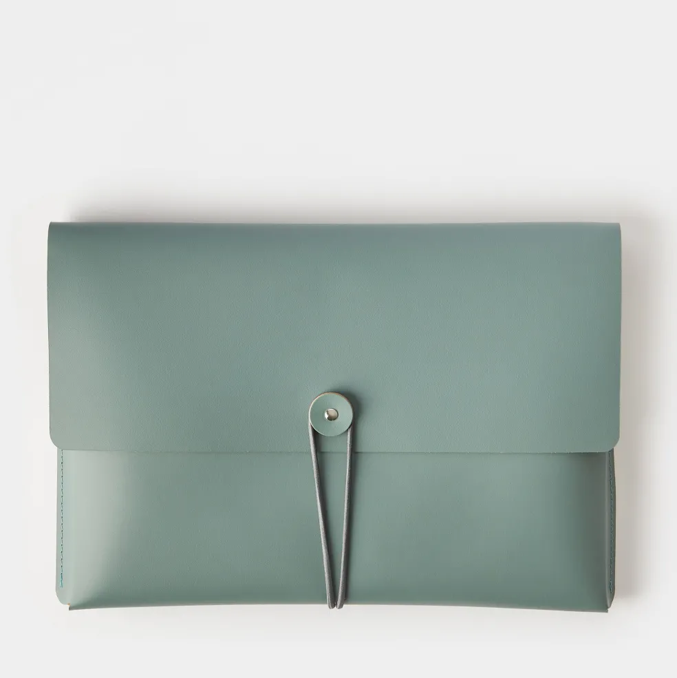 Best Cuero Two Tone A4 Paper Case Eucalyptus & Mustard Desk Accessories | Luxury Gifts