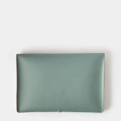 Best Cuero Two Tone A4 Paper Case Eucalyptus & Mustard Desk Accessories | Luxury Gifts