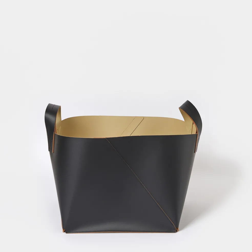 Flash Sale Cuero Two Tone Basket Black & Sand Utility | Storage Baskets, Containers & Jars