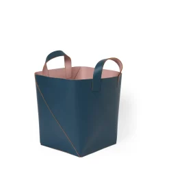 Flash Sale Cuero Two Tone Basket Petrol & Pink Utility | Storage Baskets, Containers & Jars