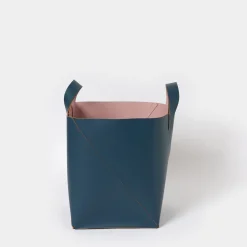 Flash Sale Cuero Two Tone Basket Petrol & Pink Utility | Storage Baskets, Containers & Jars