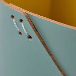 Fashion Cuero Two Tone Desk Tidy Eucalyptus & Mustard Desk Accessories | Gifts Under £50