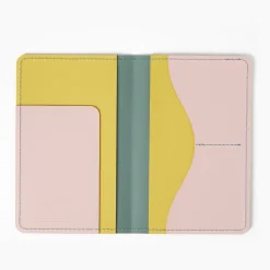 Cheap Cuero Two Tone Passport Holder Eucalyptus, Mustard & Soft Pink Gifts Under £50
